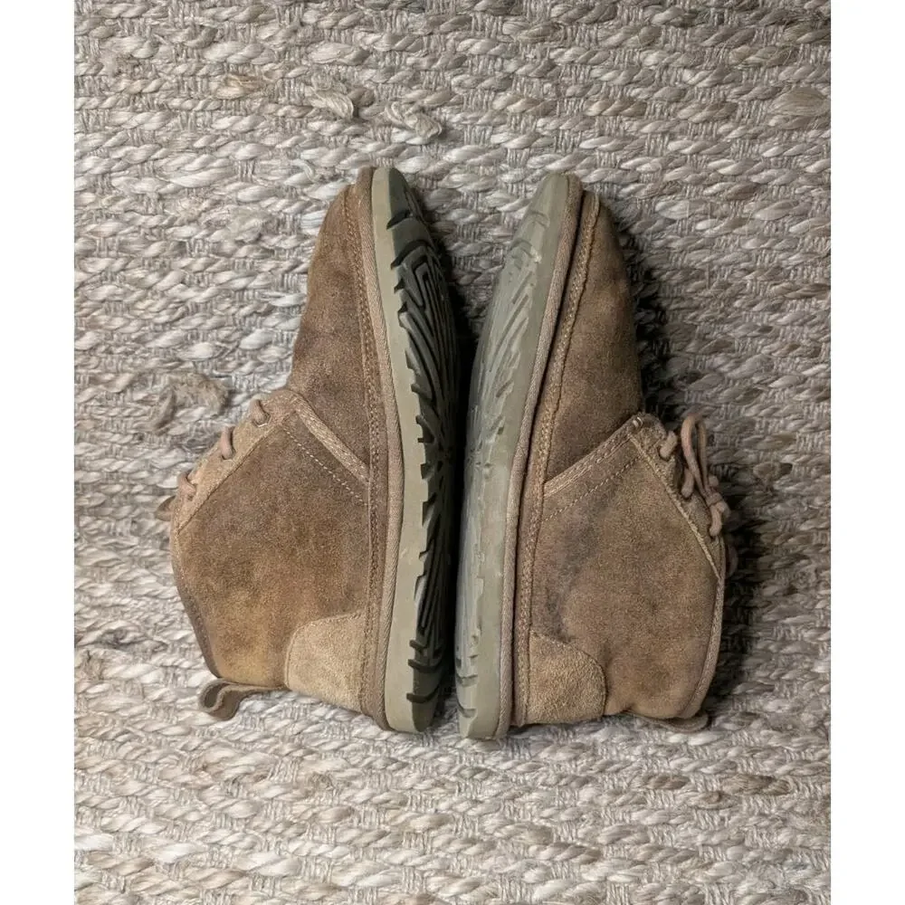 UGG Neumel Chukka Ankle Boots Men’s 9 Brown Suede Wool Lined Lace Up Uggs